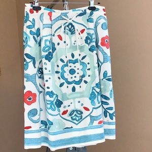 Loft Watercolor Floral Drawstring Skirt
